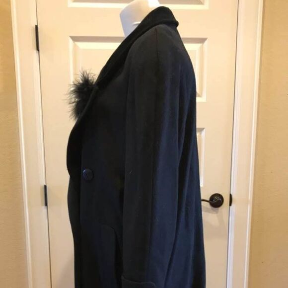 Ashley Scott Double Breasted Black Wool Coat‎ - Picture 4 of 8